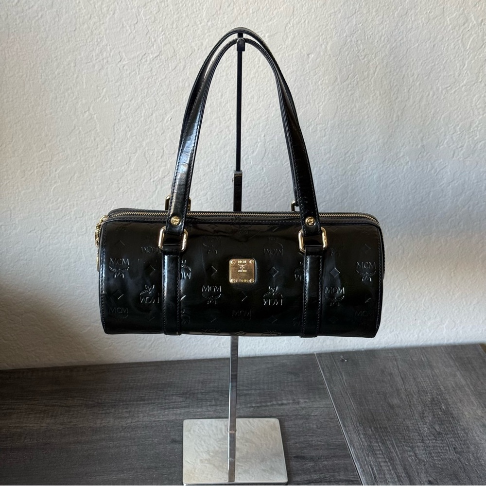 🤎MCM RARE PATENT LEATHER PAPILLON BAG/ DARK BROWN🤎
